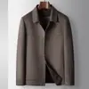 Chaqueta para Hombre 2025 Otoño e Invierno Lana Tejida Solapa Estilo Ropa de Trabajo Lujo Ligero Negocios Cachemir Cálido Abrigo Juvenil Moderno