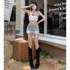 Minifalda de mezclilla de verano para mujer, de cintura alta, falda acampanada que estiliza, falda bodycon versátil, falda de mezclilla moderna