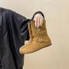 Botines Cortos de Moda Retro Tribal de Piel Nobuk de Dos Usos Botas Vaqueras de Moda para Mujer Botas de Nuevo Estilo Otoño e Invierno 2025