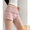 Shorts de Maternidad 2025 Primavera y Verano Ropa Exterior Hongo Pantalones Tres Cuartos Leggings Plegables de Cintura Alta Sin Soporte para Vientre Pantalones de Maternidad