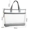 Bolsa de malla portátil con cremallera, bolsa transparente para documentos tamaño A4, bolso de mano para estudiantes, bolsa para libros, bolsa de aprendizaje, libros de texto.