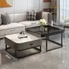 Mueble de TV de lujo ligero, diseño minimalista moderno, mueble de TV de pie para la sala de estar, soporte de TV extensible, combinado con una mesa de centro, estilo transfronterizo