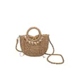 Bolso tejido floral transfronterizo modelo nuevo 2026 bolso de hombro para vacaciones en la playa cesta de paja de mano para mujer