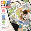 Manta con diseño de mapa de animales transfronterizo, hecha a medida, superventas en Amazon para niños y adultos, manta para pintar y garabatear a mano DIY