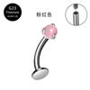 Aleación de titanio G23 diente interno ceja uña circonita aubao barra curva arete de fondo plano piercing corporal ombligo joyería al por mayor