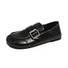 Zapatos planos de cuero estilo retro británico para mujer, nueva colección de otoño 2026, diseño sin cordones, suela suave, mocasines Mary Jane