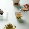 Taza de Café con Platillo y Cuchara Rinyu Guisong Cultural y Creativo Perrito Dormido Linda Ins Arte Latte Taza Americana Hogar Oficina Taza de Agua