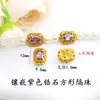 Estilo Chino Alta Retención de Color Oro Arena Incrustaciones de Circonita Cuentas Espaciadoras Corazón de Melocotón Pulsera DIY Pulsera con Cuentas Accesorios de Joyería