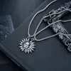 Collar Asimétrico Sol y Luna Transfronterizo para Hombres, Joyería de Acero de Titanio para Mujeres, Versátil, Personalizable, Sencillo, Joyería Transfronteriza de Amazon