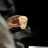 Xícaras de Chá de Porcelana Branca da Dinastia Tang e Song com Boca de Flor Pintada à Mão, Conjuntos de Chá Kung Fu para Uso Doméstico, Xícaras de Degustação com Borboletas Pintadas Sob Esmalte, Xícaras de Aroma Cerâmicas
