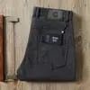 Pantalones casuales rectos de algodón puro para hombre, estilo negocios, color gris oscuro, con bolsillos, nuevos de comercio exterior, otoño e invierno 2022, para jóvenes