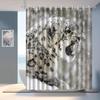 Cortina de Ducha Impermeable de Poliéster Amazon Explosions Cortina Divisoria de Baño Cortina de Baño Linda Leopardo de las Nieves