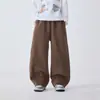 Pantalones Deportivos Largos de Forro Polar para Niños Haima 2026 Otoño Nuevos Estilo Coreano para Niños y Niñas Moda de Otoño