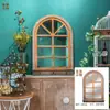 Armazenar parede de jardim quadro-negro moldura de janela adereços falsos quadro de mensagens decoração de paisagem de janela prateleira montada na parede resina