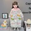 Pijama Infantil Otoño e Invierno Bebé Pijama de Franela Cárdigan Niñas Terciopelo Coral Bata Larga Ropa para el Hogar