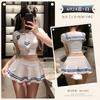Feimu Lencería Sexy Puro Deseo Revela Cintura Estilo Marinero Uniforme JK Set Tentación Sexy Coqueto Revela Glúteos No Necesita Quitarse 6924