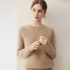 Suéter de cashmere espesso de sete agulhas para mulheres, gola redonda, mangas raglan, mangas compridas, pulôver, outono e inverno, cor sólida, casual, versátil, suéter de tricô
