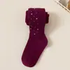 Meias Calças Femininas Comércio Exterior Mais Vendidas Estrelas Brilhantes Meias Céu Estrelado Algodão Macio Listra Vertical Alta Elasticidade Para Meninas Pequenas e Médias Calças Skinny