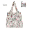 Nova Bolsa de Compras de Poliéster de Grande Capacidade Supermercado Compras de Mercearia Dobrável Pronta Bolsa de Mão Ecológica Moda Bolsa de Mão Estampada