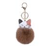 Directo de fábrica nuevo llavero de bola de pelo de conejo Rex de imitación de gato de la suerte, lindo gato, adornos de bola de pelo para bolso, pequeños regalos