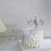 Candelabro de Plata Vintage Adornos Decorativos para Pastel Diosa de las Hadas Vela de Cumpleaños Flor de Rosa Mariposa Enchufe para Hornear