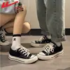 Tênis de lona com puxador para homens, sapatos de verão versáteis para casais, sapatos casuais femininos com design exclusivo, tênis da moda com sola grossa