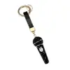 Bestseller transfronterizo creativo llavero colgante de arcilla con pedrería de micrófono lindo micrófono 3D tachonado de pedrería accesorio para bolso