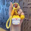 Chaveiro original de resina degradê de cachorro fofo para mulheres, acessório de telefone e bolsa, adorável chaveiro de filhote para chave do carro