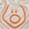 Juego de Joyería de Perlas de Alto Brillo para Mujer, Collar, Pendientes, Pulsera, Juego de Tres Piezas, Regalo para Mamá, Hermosos Accesorios para Fotos de Boda