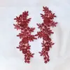 Acessórios para vestidos de noiva, materiais com acabamento em renda vermelha, branca, preta e azul, patches de flores bordados, apliques florais, apliques de tecido.