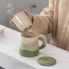 Taza de Té Estilo Chino con Separación de Té y Agua, Tapa, Filtro, Taza de Cerámica para Beber Té de Oficina, Taza para Hombres y Mujeres, Regalo Personalizable