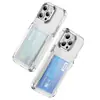 Capa de Celular Porta-Cartões Junfan 17Air Adequada para Apple 18Promax Cor Sólida 16 Simples 15 Furo Grande 14 Slot para Cartão 13
