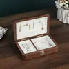 Caja de Almacenamiento de Joyería Portátil de Madera Maciza, Exquisita Caja de Joyería Retro Estilo Chino, Joyas de Gama Alta para Anillos, Pendientes y Pulseras