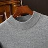 Suéter 100% Lã Pura Masculino Gola Alta Gola Rolê Solto Base Tricotada Suéter de Caxemira tamanho plus size Suéter Engrossado para Outono e Inverno