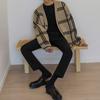 Nuevo Suéter de Punto Estilo Casual Holgazán para Hombre Versión Coreana Trendy Suelto Versátil Cárdigan Suéter Chaqueta Top
