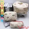 Bolsa de Cosméticos Portátil de Gran Capacidad Pequeña Floral de Almacenamiento Portátil Acolchada de Algodón Encantadora Flor Ins Nueva Bolsa de Almacenamiento