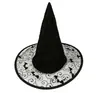 Sombrero de Mago Cosplay para Fiesta de Halloween Malla Transparente Telaraña Sombrero de Bruja Accesorios para Actuación en Escenario