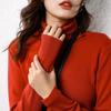 Suéter de moda de otoño e invierno con cuello alto de pelo, manga larga, femenino, delgado, base femenina, tejido, chaqueta de cuello alto, una generación de cabello