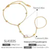 Pulseira Yuhui de Aço Titânio Transfronteiriça com Toque Levemente Luxuoso e de Alta Qualidade, Apresentando Zircônia em Forma de Gota d'Água, Estilo Ins, Pulseira de Aço Inoxidável Banhada a Ouro