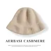 Nueva colección de otoño e invierno: 100% cachemir puro, sombrero simple de ala corta, estilo coreano, cálido, versátil y favorecedor para el rostro, moderno gorro de punto