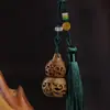 Escultura em Madeira Paz e Alegria Tudo Corre Bem Acessórios DIY Chaveiro Acessórios de Pingente Etiqueta da Sorte Escultura em Madeira Artesanal Tendência