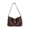 Bolsa de Axila Estilo Motocicleta Retro de Comercio Exterior para Mujer Verano 2026 Nicho Versátil para Viajar Bolso de Hombro Único Cruzado de Gama Alta