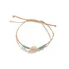 Pulsera de concha tejida con rafia transfronteriza, estilo vacación en la playa, cordón ajustable, accesorio de mano multicolor, al por mayor en stock
