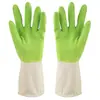 Guantes de látex de dos colores para lavar platos, limpieza y durabilidad, para lavar ropa, lavar verduras, impermeables, anticorte, seguro laboral doméstico, en stock