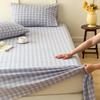 Sábana de Algodón Lavado Estilo Japonés Pieza Única Dormitorio de Estudiantes 100% Algodón Puro Sábana Individual/Doble Sábana Ajustable Juego de Tres Piezas 3