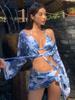 Corea del Sur 2024 Nuevo Traje de Baño para Mujer Ins Celebridad de Internet Caliente Sexy Bikini de Tres Piezas Conjunto de Cuatro Piezas Traje de Baño Blanco