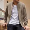 Chaqueta de piloto casual unisex para otoño e invierno, de gran tamaño, con cremallera de gamuza, cuello alto, manga larga, prenda exterior de Amazon