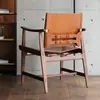 Cadeira Moderna Minimalista de Couro de Sela Cadeira Individual Designer Nórdico Cadeira de Luxo Leve Cadeira de Lazer Móveis de Tronco para B&B