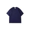 Nova camiseta masculina AG480g de malha dupla ultraleve, algodão puro, cor sólida, gola redonda, manga curta, marca moderna com logo estampado e bordado