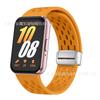 Adequado para Samsung Galaxy Fit3 Pulseira de silicone magnética de malha FIT3 Pulseira com furo e fivela dobrável Relógio
